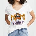 Spooky Mama Messy Skull Mom Witch Halloween Women Women V-Neck T-Shirt