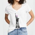 Statue Of Liberty Kitty Ears Resist Feminist Women V-Neck T-Shirt