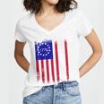 Ultra Maga Betsy Ross Usa Flag Trump 2024 Anti Biden Women V-Neck T-Shirt