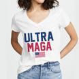 Ultra Maga Shirt Funny Anti Biden American Flag Pro Trump Trendy Tshirt Women V-Neck T-Shirt