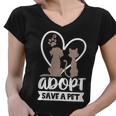 Womens Adopt Save A Pet Cat & Dog Lover Pet Adoption Rescue Gift  Women V-Neck T-Shirt
