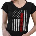 Firefighter Retro American Flag Firefighter Dad 4Th Of July Fathers Day Women V-Neck T-Shirt