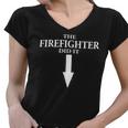 Firefighter The Firefighter Did It Firefighter Wife Pregnancy Women V-Neck T-Shirt