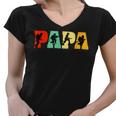 Firefighter Funny Papa Firefighter Fathers Day For Dad Women V-Neck T-Shirt
