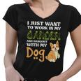 Gardening I Just Want To Work In My Garden And Hangout With My Dog Women V-Neck T-Shirt