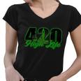 420 High Life Medical Marijuana Weed Women V-Neck T-Shirt