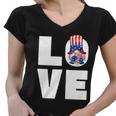 4Th Of July Gnome For Women Patriotic American Flag Heart Gift Women V-Neck T-Shirt