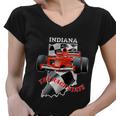 500 Indianapolis Indiana The Race State Checkered Flag Women V-Neck T-Shirt