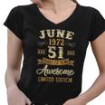 51 Years Awesome Vintage June 1972 51St Birthday Women V-Neck T-Shirt