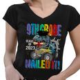 9Th Grade Class Of 2023 Nailed It Monster Truck Dinosaur Cool Gift Women V-Neck T-Shirt