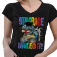 9Th Grade Nailed It Monster Truck Dinosaur Great Gift Women V-Neck T-Shirt