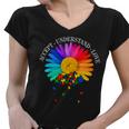 Accept Understand Love Autism Sunflower Tshirt Women V-Neck T-Shirt