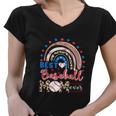 American Flag Baseball Funny 4Th Of July Women V-Neck T-Shirt