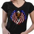 American Flag Eagle V2 Women V-Neck T-Shirt