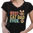 Best Cat Dad Ever Vintage Colors Tshirt Women V-Neck T-Shirt