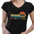 Best Cat Pappy Ever Shirt Vintage Retro Cat Dad Cat Father Women V-Neck T-Shirt