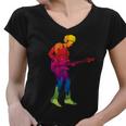 Cool Colorful Music Guitar Guy Women V-Neck T-Shirt