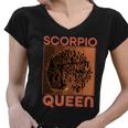 Cool Retro Scorpio Queen Afro Woman Women V-Neck T-Shirt