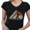 Cricket Sport Game Cricket Player Silhouette Cool Gift Women V-Neck T-Shirt