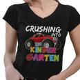 Crushing Into Kindergarten Monster Truck Back To School Women V-Neck T-Shirt