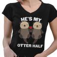 Cute Hes My Otter Half Matching Couples Shirts Graphic Design Printed Casual Daily Basic Women V-Neck T-Shirt