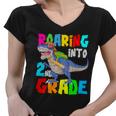 Dinosaur Roaring Into 2Nd Grade Women V-Neck T-Shirt