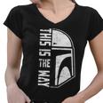 Distressed This Is The Way Helmet Tshirt Women V-Neck T-Shirt