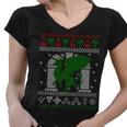 Dragon Dnd Ugly Christmas Sweater Women V-Neck T-Shirt