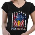 Eagle Mullet 4Th Of July Usa American Flag Merica Gift V2 Women V-Neck T-Shirt