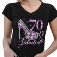 Fabulous & 70 Sparkly Shiny Heel 70Th Birthday Tshirt Women V-Neck T-Shirt