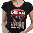 Firefighter Proud Fire Dad Firefighter Dad Of A Fireman Father _ V2 Women V-Neck T-Shirt