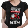 Firefighter Proud Firefighter Mom Fireman Mother Fireman Mama Women V-Neck T-Shirt