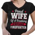 Firefighter Volunteer Fireman Firefighter Wife V2 Women V-Neck T-Shirt