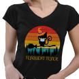 Flyquent Flyer Cat Halloween Quote Women V-Neck T-Shirt
