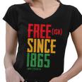 Free Ish Since 1865 African American Freeish Juneteenth Tshirt Women V-Neck T-Shirt