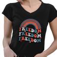 Funny 4Th Of July American Retro Rainbow Women V-Neck T-Shirt