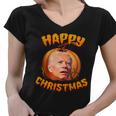 Funny Biden Happy Christmas Halloween Women V-Neck T-Shirt