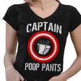 Funny Captain Poop Pants Tshirt Women V-Neck T-Shirt