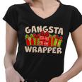 Funny Cute Christmas Gangsta Wrapper T-Shirt Graphic Design Printed Casual Daily Basic Women V-Neck T-Shirt