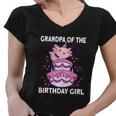 Funny Grandpa Of The Birthday Axolotl Bday Women V-Neck T-Shirt