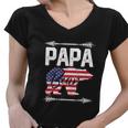 Funny Papa Bear American Flag 4Th Of July Women V-Neck T-Shirt