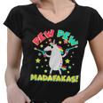 Funny Pew Pew Madafakas Unicorn Women V-Neck T-Shirt