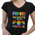 Funny Pop It Aunt Of The Birthday Girl Women V-Neck T-Shirt