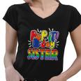 Funny Pop It Stepmom Birthday Girl Fidget Kid Women V-Neck T-Shirt