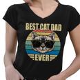 Funny Vintage Cat Daddy Tee Fathers Day Best Cat Dad Ever Women V-Neck T-Shirt