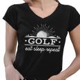 Funny Vintage Golf Eat Sleep Repeat Golfing Fan Women V-Neck T-Shirt