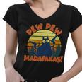 Funny Vintage Pew Pew Madafakas Gun Cat Tshirt Women V-Neck T-Shirt