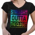 Gay Pride Straight Outta The Closet Tshirt Women V-Neck T-Shirt