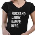 Husband Dad Father Gamer Funny Gaming Women V-Neck T-Shirt