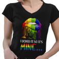 I Licked It So It Mine Gay Pride Lgbt Pride Tshirt Women V-Neck T-Shirt